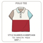Miniklub Polo Tee - White/Red, 9-12m