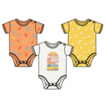 Miniklub Po3 Bodysuit  - Orange/White/Yellow, 9-12m