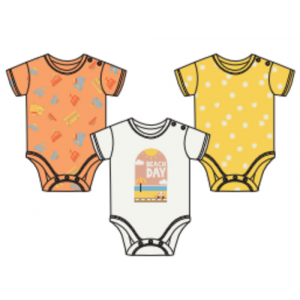 Miniklub Po3 Bodysuit  - Orange/White/Yellow, 9-12m