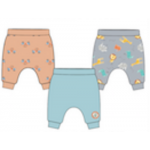 Miniklub Po3 Knit Bottom - Orange/Grey//Blue, 0-3m