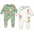 Miniklub Po2 Sleepsuit - Green/Marshmallow, 9-12m