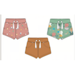 Miniklub Po3 Shorts - Pink/Brown/Green, 18-24m