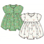 Miniklub Po2 Dress - Green/Marshmallow, 18-24m
