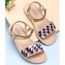 Pine Kids Sandals Sequin Detailing - Golden, Size EU33