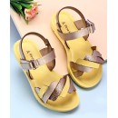 Pine Kids Sandals With Velcro Closure - Yellow, Size EU28