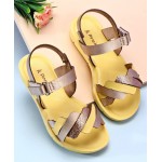 Pine Kids Sandals With Velcro Closure - Yellow, Size EU28