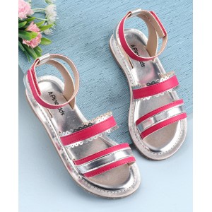 Pine Kids Party Wear Sandals- Silver Pink, Size EU27