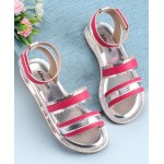 Pine Kids Party Wear Sandals- Silver Pink, Free Size