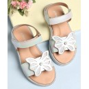 Pine Kids Velcro Closure Sandals with Butterfly Applique - Pink, Free Size