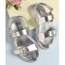 Pine Kids Party Wear Sandals With Buckle Closure - Silver, Size EU27
