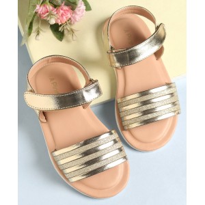Pine Kids Velcro Closure Sandals with Glitter Embellished - Silver, Free Size