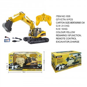 Huina 1:14 15 Channel RC Excavator - Brown